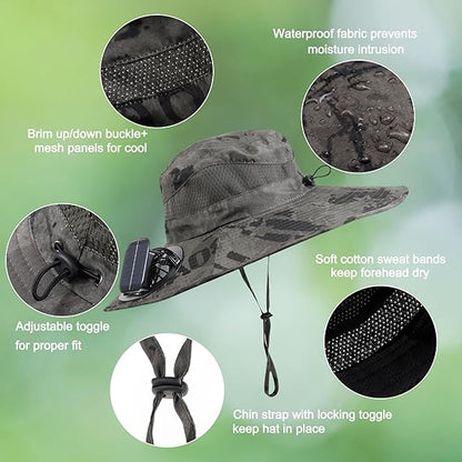 Outdoor Solar Powered Fan Hat