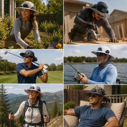 Outdoor Solar Powered Fan Hat